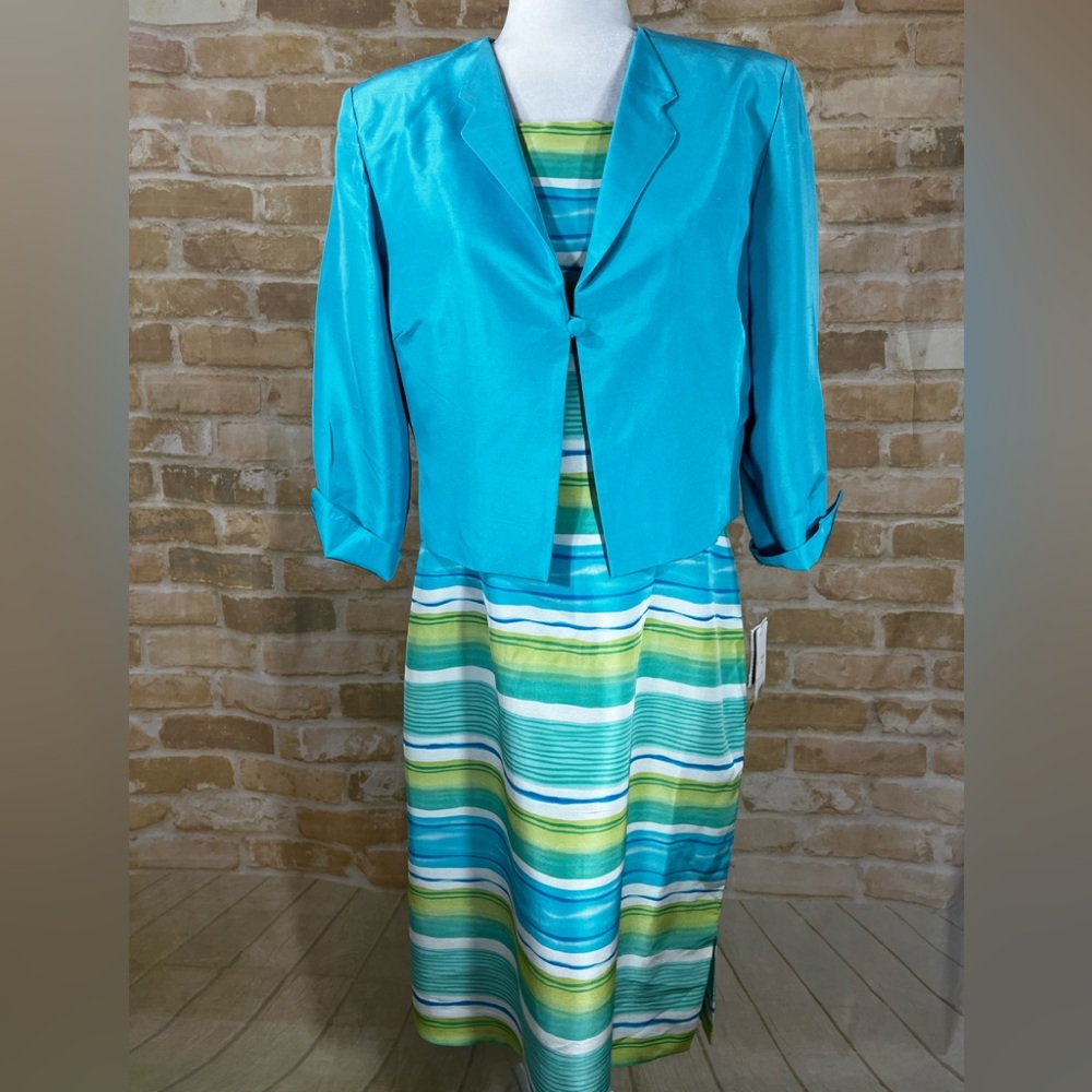 🆕David Warren New York Silk Dress Set Size 14